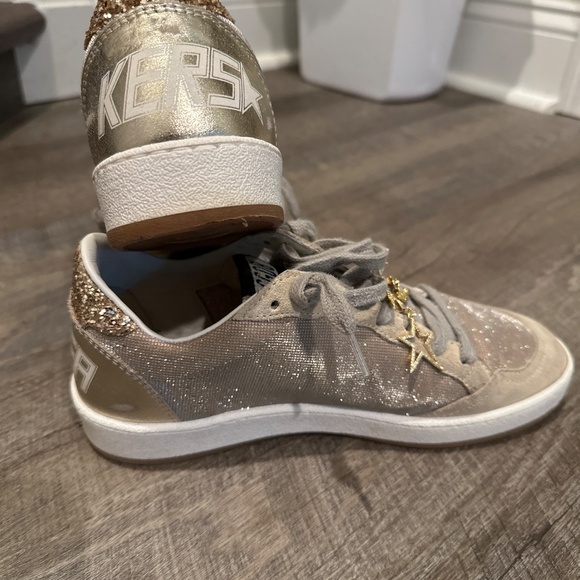 Golden Goose 36 NEW Gold Grid Glitter Ballstar - Picture 7 of 8